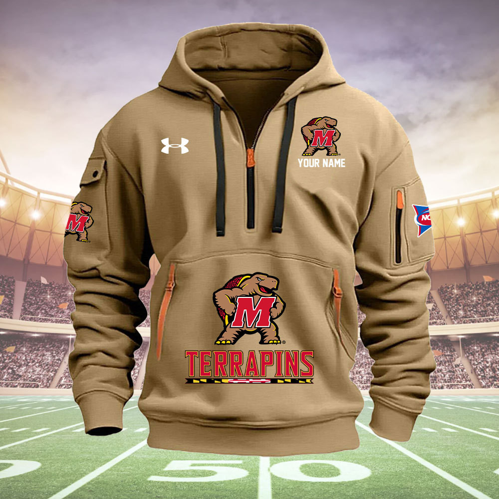 Maryland Terrapins Quarter Zip Hoodie - Famjoys Maryland Terrapins Quarter Zip Hoodie - Famjoys