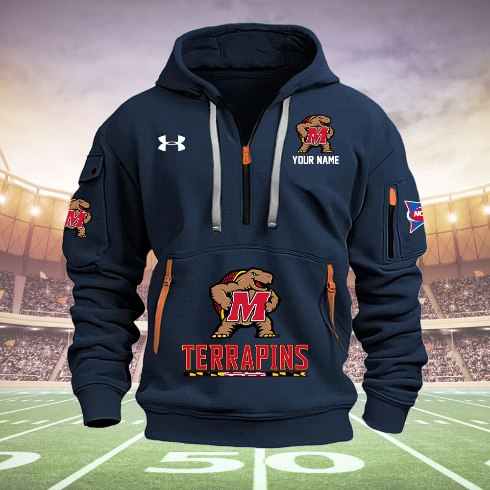 Maryland Terrapins Quarter Zip Hoodie - Famjoys Maryland Terrapins Quarter Zip Hoodie - Famjoys
