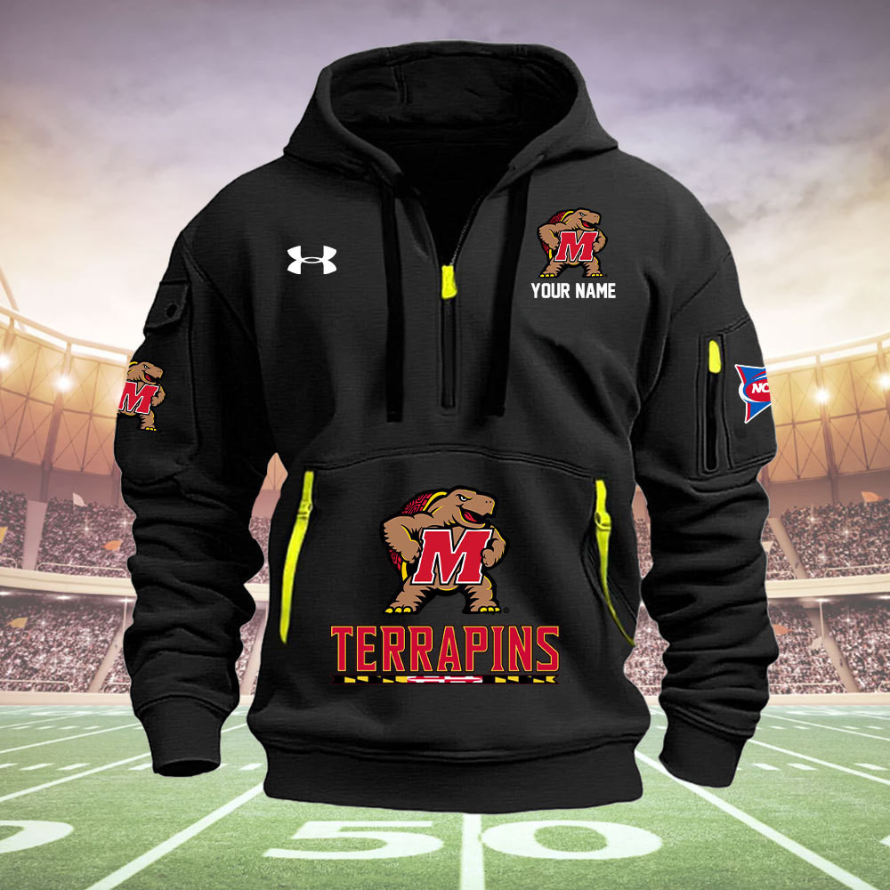 Maryland Terrapins Quarter Zip Hoodie - Famjoys Maryland Terrapins Quarter Zip Hoodie - Famjoys