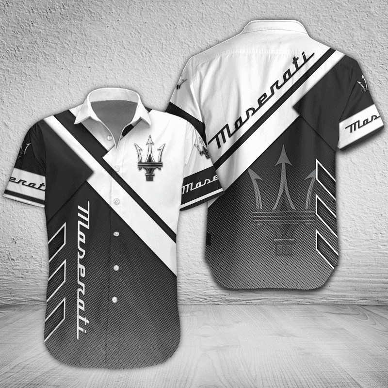 Maserati Button Shirt Custom Name, Multicolor - Famjoys Maserati Button Shirt Custom Name, Multicolor - Famjoys