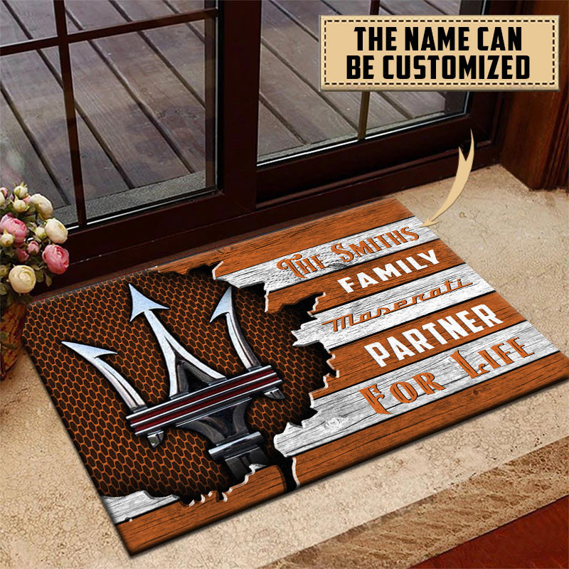 Maserati Doormat Custom Name, Multicolor - Famjoys Maserati Doormat Custom Name, Multicolor - Famjoys