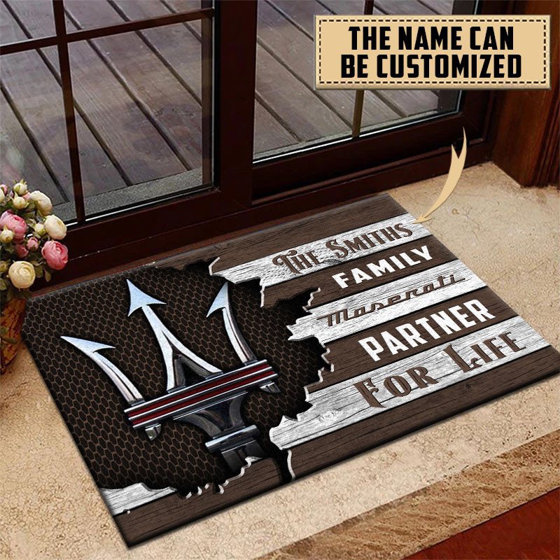 Maserati Doormat Custom Name, Multicolor - Famjoys Maserati Doormat Custom Name, Multicolor - Famjoys
