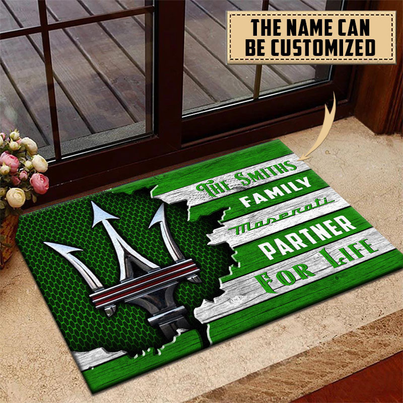 Maserati Doormat Custom Name, Multicolor - Famjoys Maserati Doormat Custom Name, Multicolor - Famjoys