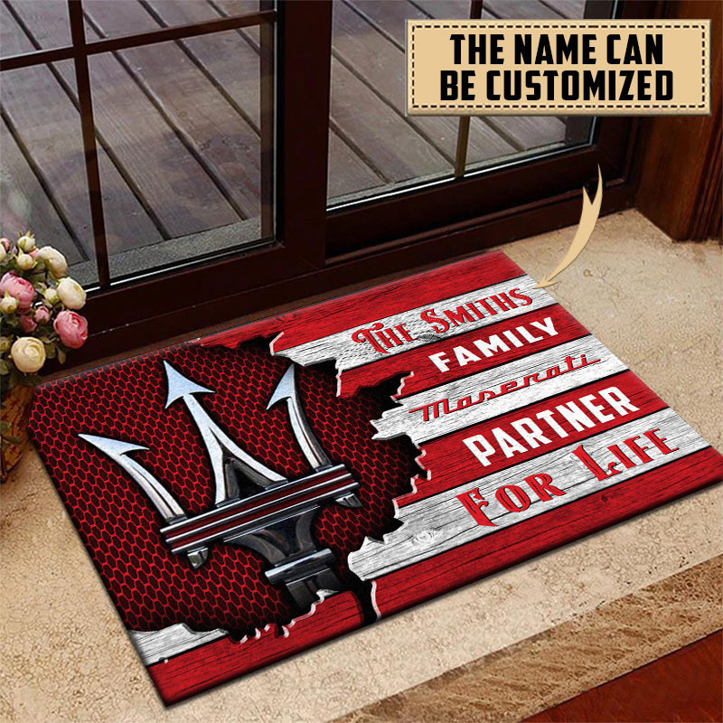 Maserati Doormat Custom Name, Multicolor - Famjoys Maserati Doormat Custom Name, Multicolor - Famjoys