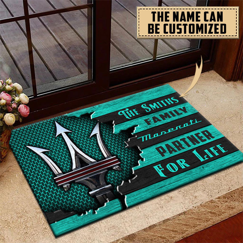 Maserati Doormat Custom Name, Multicolor - Famjoys Maserati Doormat Custom Name, Multicolor - Famjoys