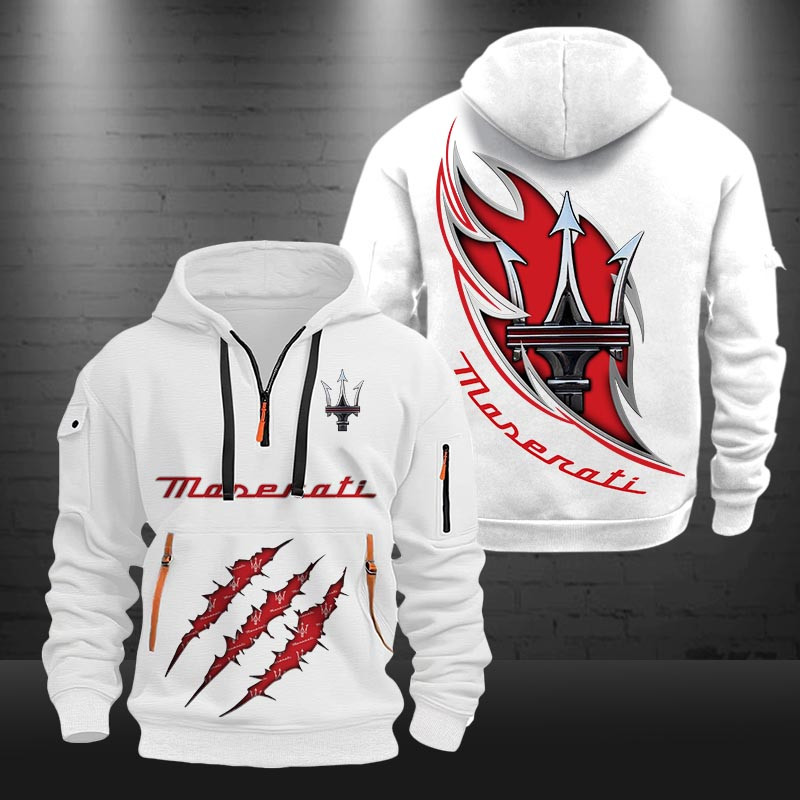 Maserati New Zip Hoodie 0459 Multicolor - Famjoys Maserati New Zip Hoodie 0459 Multicolor - Famjoys