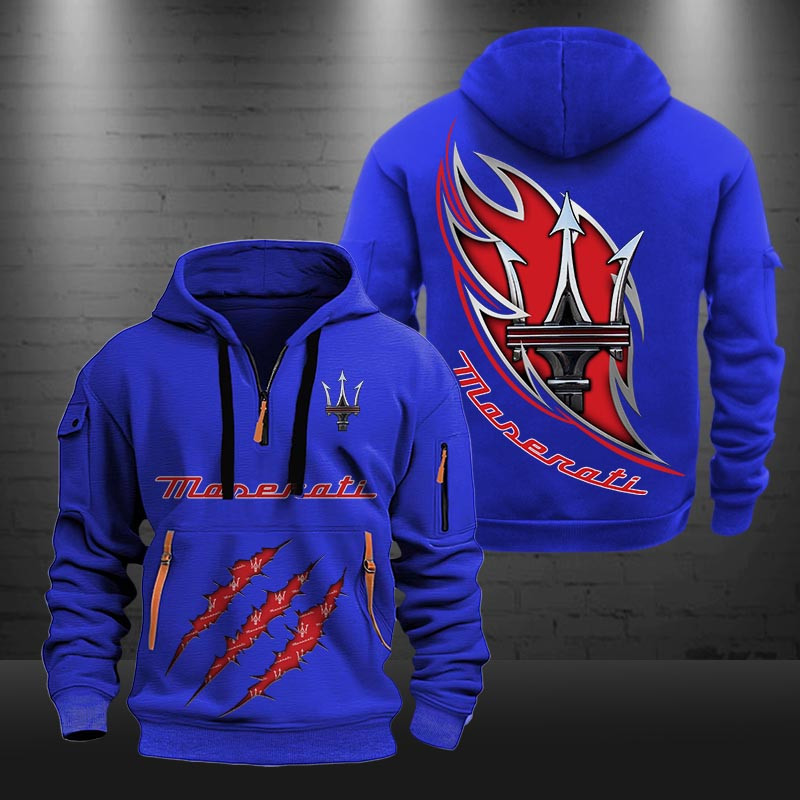 Maserati New Zip Hoodie 0459 Multicolor - Famjoys Maserati New Zip Hoodie 0459 Multicolor - Famjoys