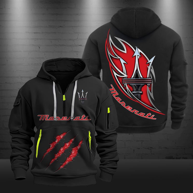 Maserati New Zip Hoodie 0459 Multicolor - Famjoys Maserati New Zip Hoodie 0459 Multicolor - Famjoys