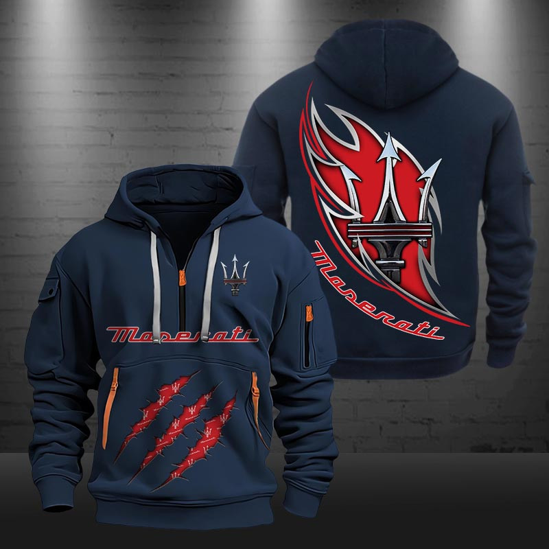 Maserati New Zip Hoodie 0459 Multicolor - Famjoys Maserati New Zip Hoodie 0459 Multicolor - Famjoys