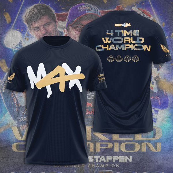 Max Verstappen 4Time World Champion Shirt - Famjoys Max Verstappen 4Time World Champion Shirt - Famjoys