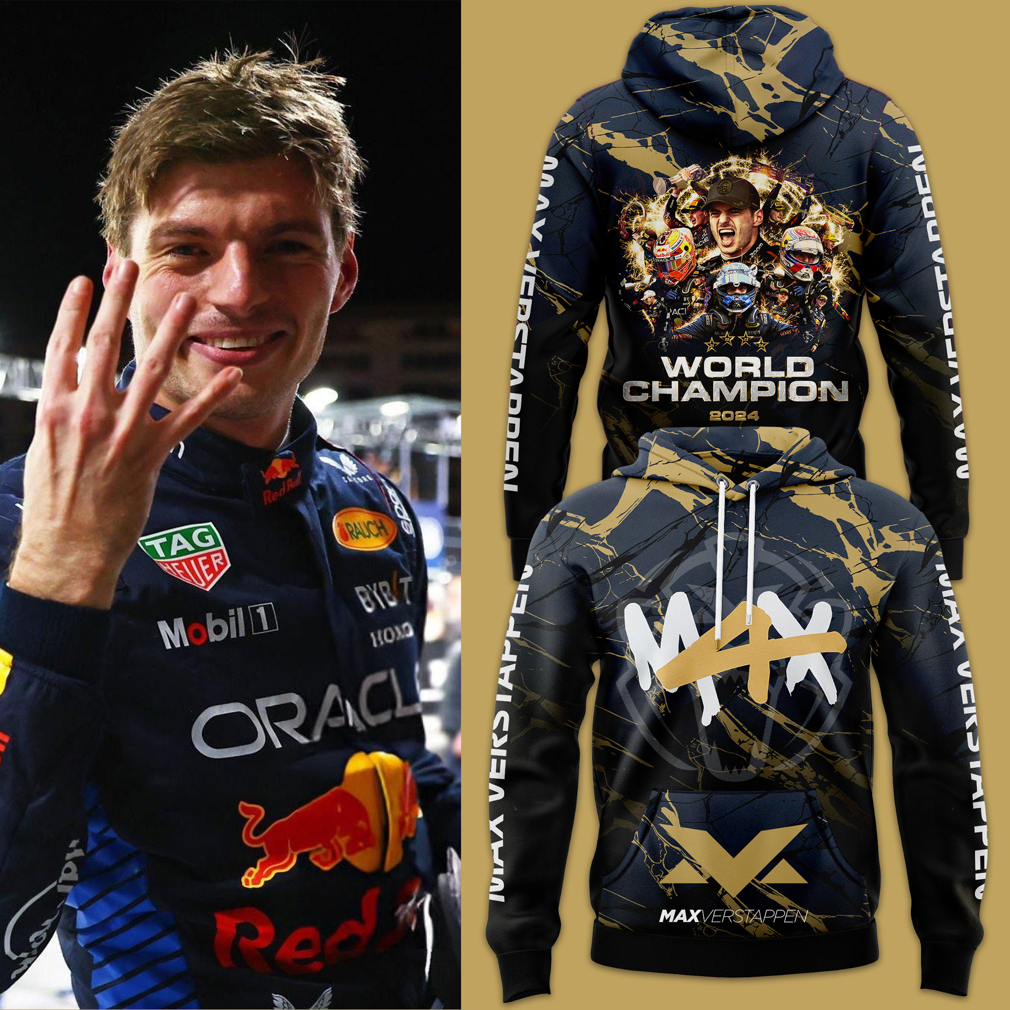 Max Verstappen World Champion Hoodie - Famjoys Max Verstappen World Champion Hoodie - Famjoys