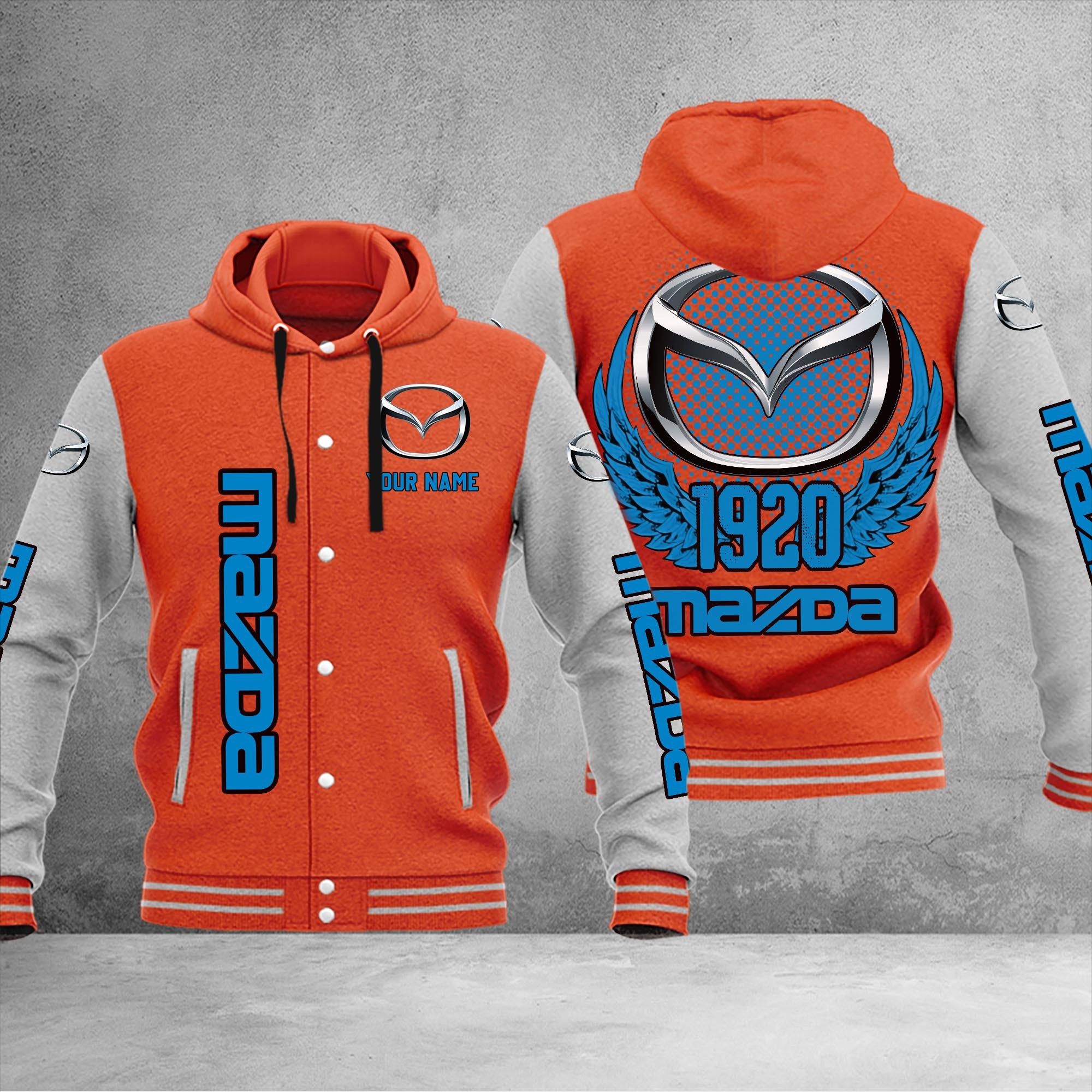 Mazda DMHJ1059 Baseball Jacket Multicolor - Famjoys Mazda DMHJ1059 Baseball Jacket Multicolor - Famjoys