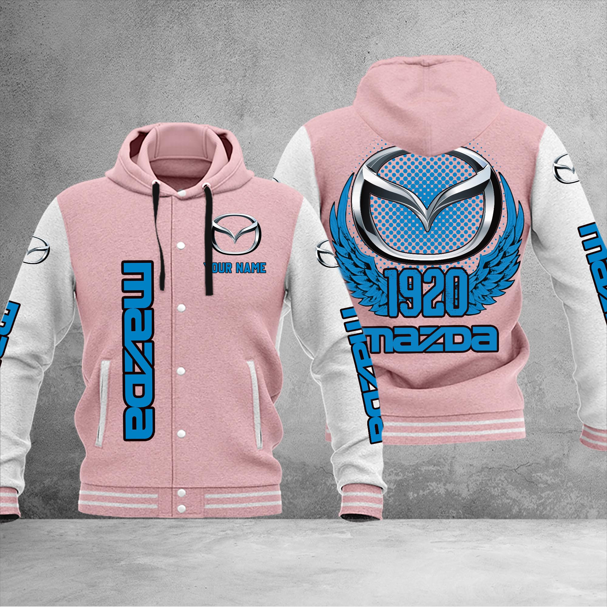 Mazda DMHJ1059 Baseball Jacket Multicolor - Famjoys Mazda DMHJ1059 Baseball Jacket Multicolor - Famjoys