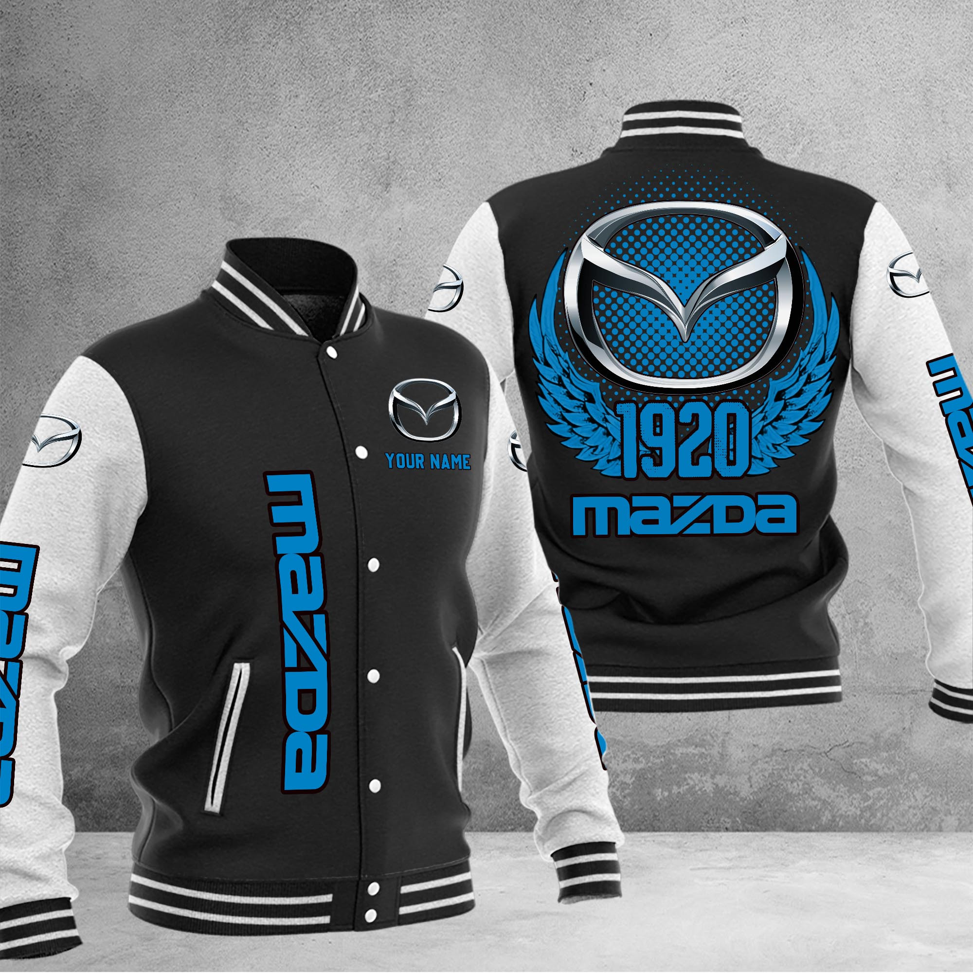 Mazda DMHJ1059 Baseball Jacket Multicolor - Famjoys Mazda DMHJ1059 Baseball Jacket Multicolor - Famjoys