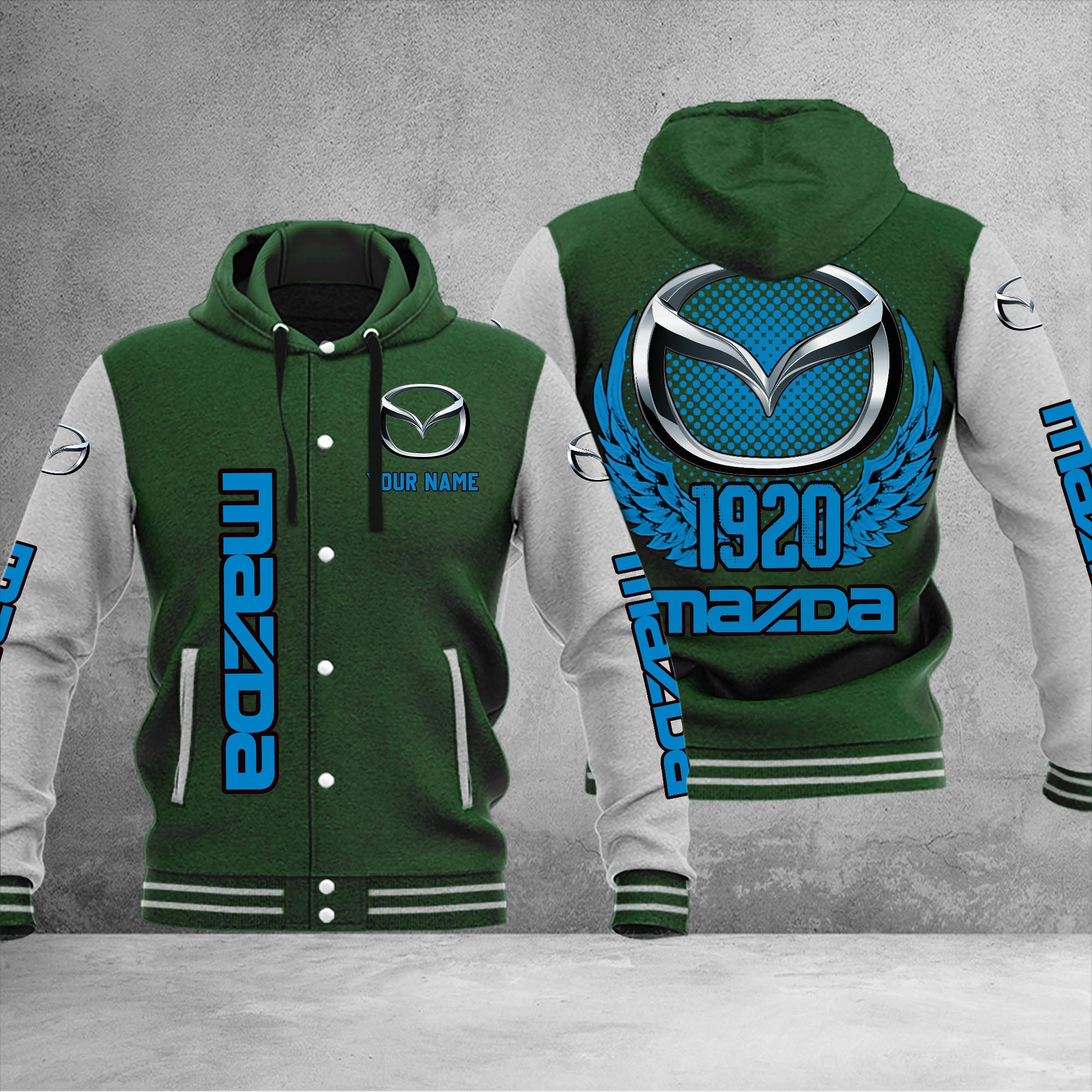 Mazda DMHJ1059 Baseball Jacket Multicolor - Famjoys Mazda DMHJ1059 Baseball Jacket Multicolor - Famjoys