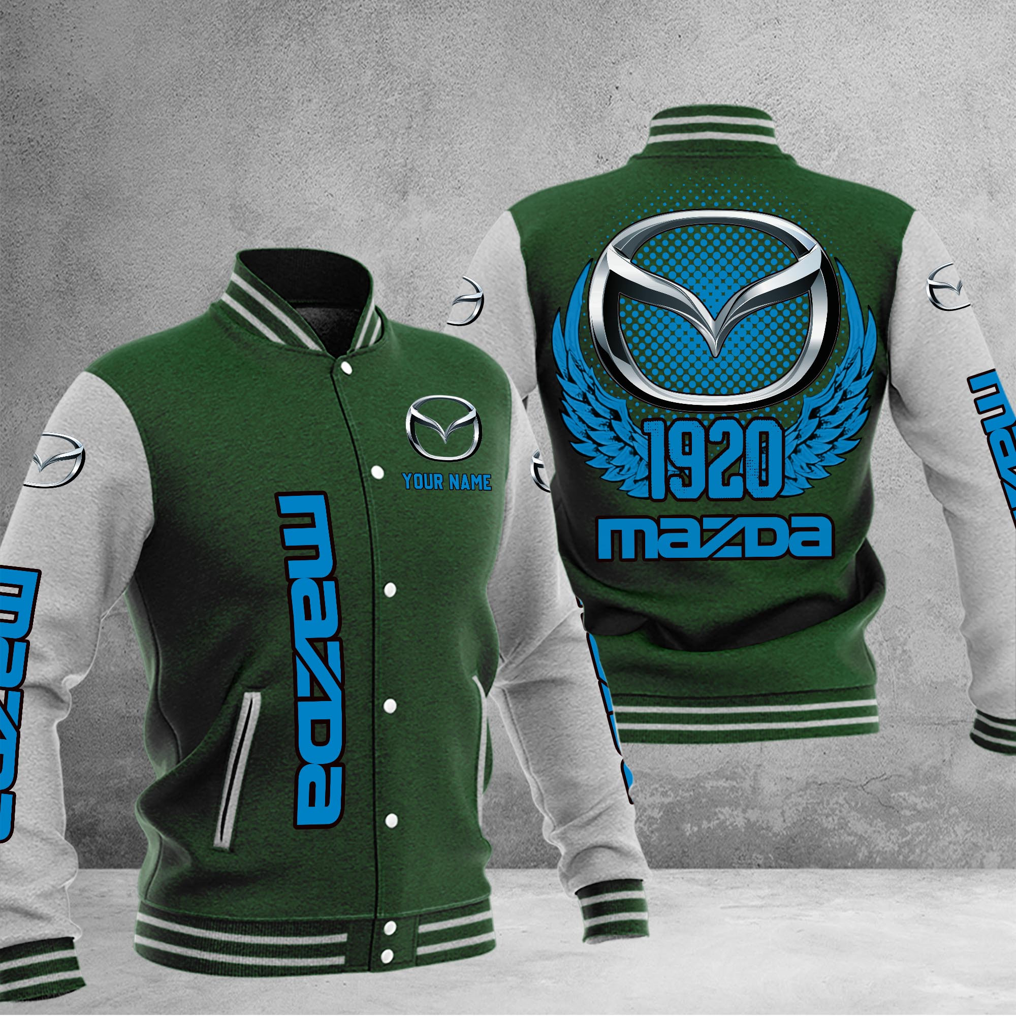 Mazda DMHJ1059 Baseball Jacket Multicolor - Famjoys Mazda DMHJ1059 Baseball Jacket Multicolor - Famjoys