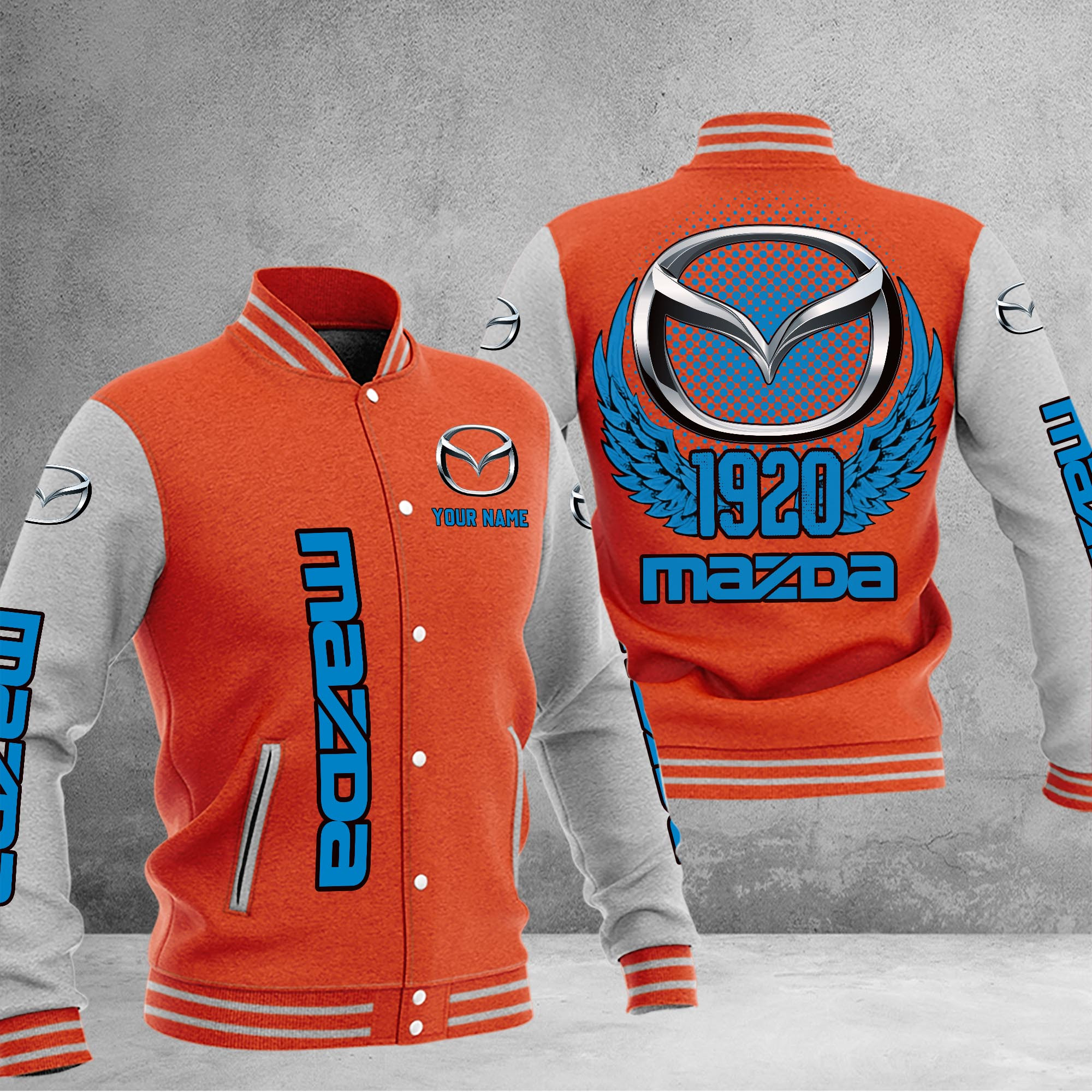 Mazda DMHJ1059 Baseball Jacket Multicolor - Famjoys Mazda DMHJ1059 Baseball Jacket Multicolor - Famjoys