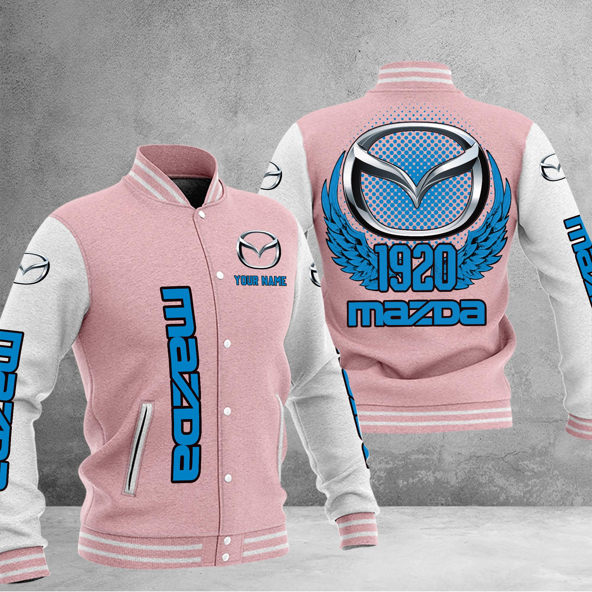 Mazda DMHJ1059 Baseball Jacket Multicolor - Famjoys Mazda DMHJ1059 Baseball Jacket Multicolor - Famjoys