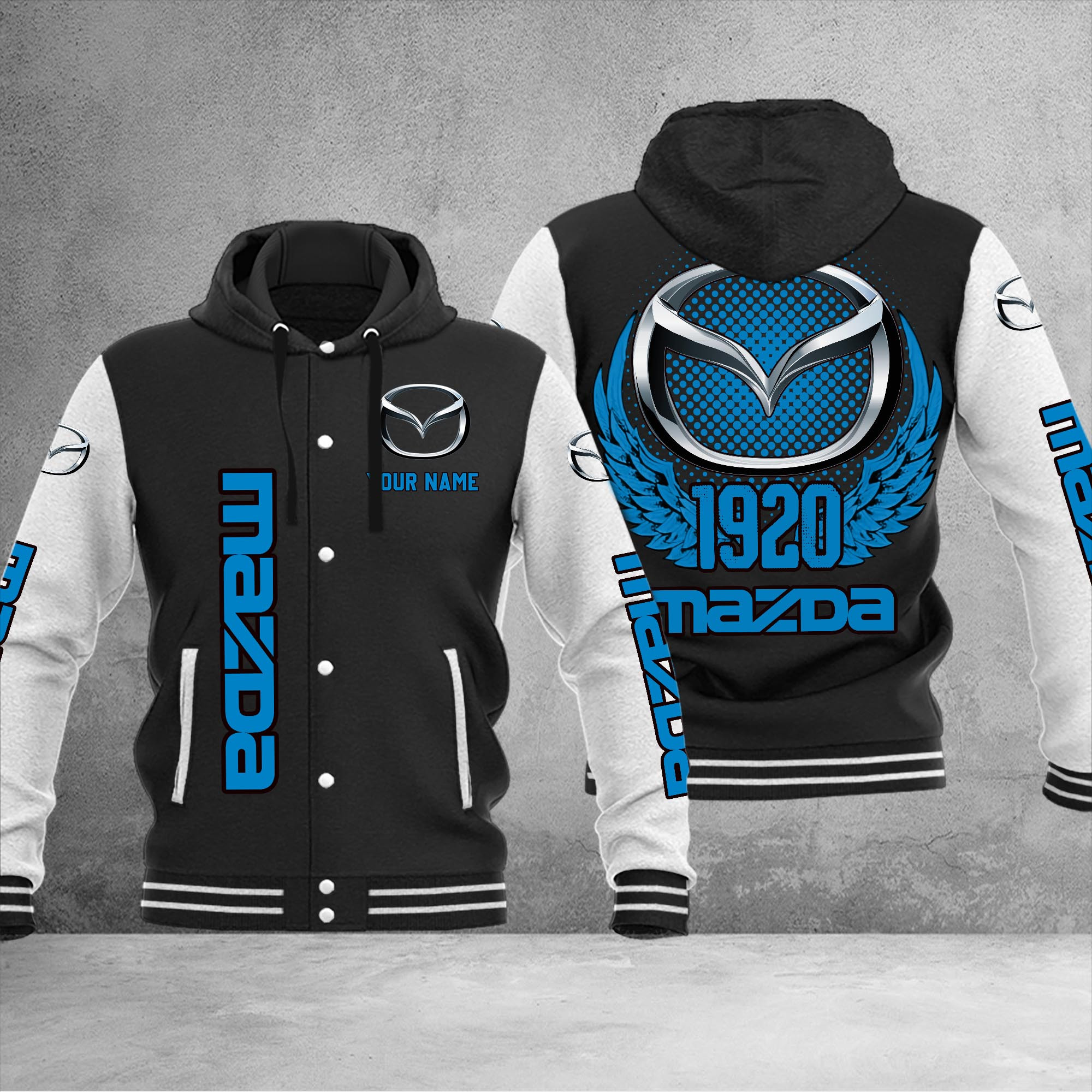 Mazda DMHJ1059 Baseball Jacket Multicolor - Famjoys Mazda DMHJ1059 Baseball Jacket Multicolor - Famjoys