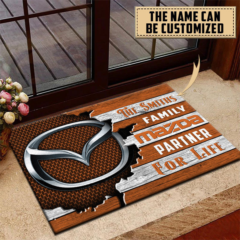 Mazda Doormat Custom Name, Multicolor - Famjoys Mazda Doormat Custom Name, Multicolor - Famjoys