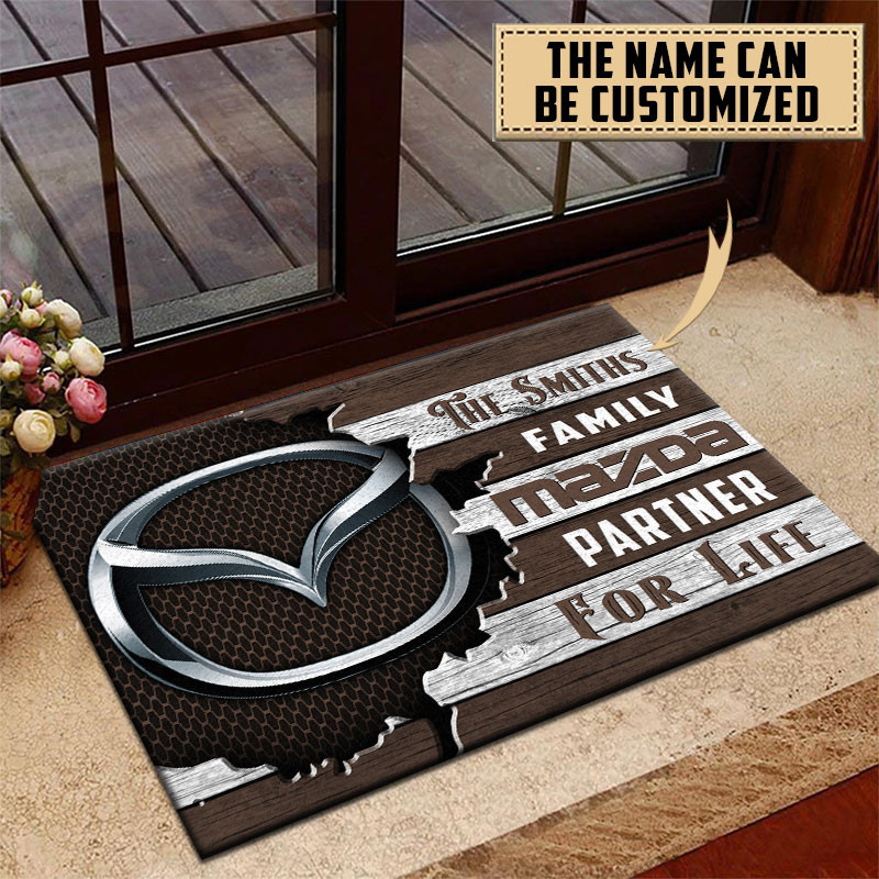 Mazda Doormat Custom Name, Multicolor - Famjoys Mazda Doormat Custom Name, Multicolor - Famjoys