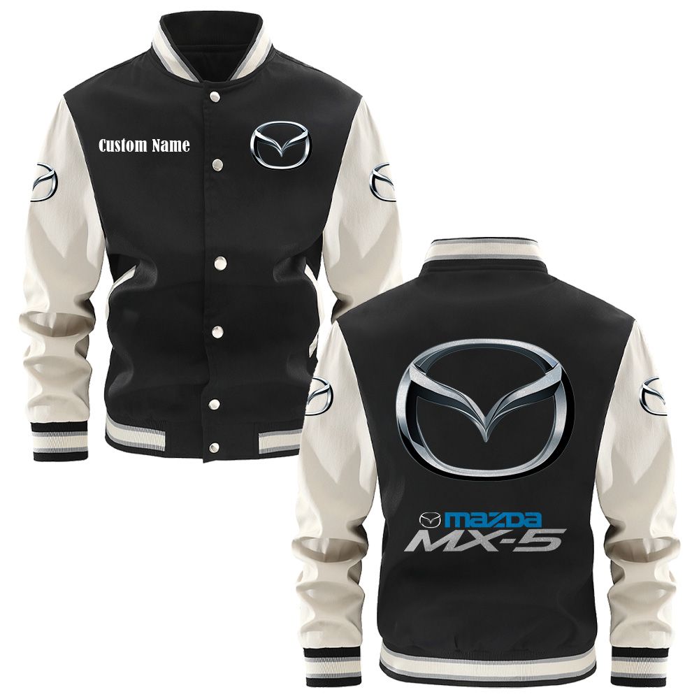 Mazda Mx5 Varsity Jacket, Baseball jacket, Letterman Jacket Customize Name, Multicolor - Famjoys Mazda Mx5 Varsity Jacket, Baseball jacket, Letterman Jacket Customize Name, Multicolor - Famjoys