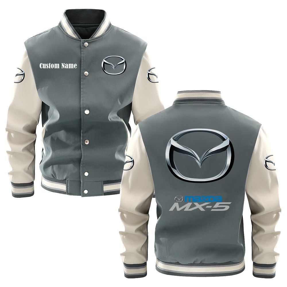 Mazda Mx5 Varsity Jacket, Baseball jacket, Letterman Jacket Customize Name, Multicolor - Famjoys Mazda Mx5 Varsity Jacket, Baseball jacket, Letterman Jacket Customize Name, Multicolor - Famjoys