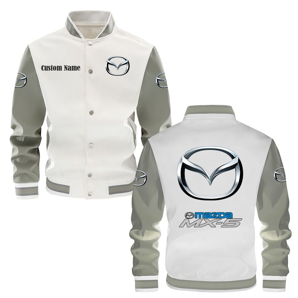 Mazda Mx5 Varsity Jacket, Baseball jacket, Letterman Jacket Customize Name, Multicolor - Famjoys Mazda Mx5 Varsity Jacket, Baseball jacket, Letterman Jacket Customize Name, Multicolor - Famjoys