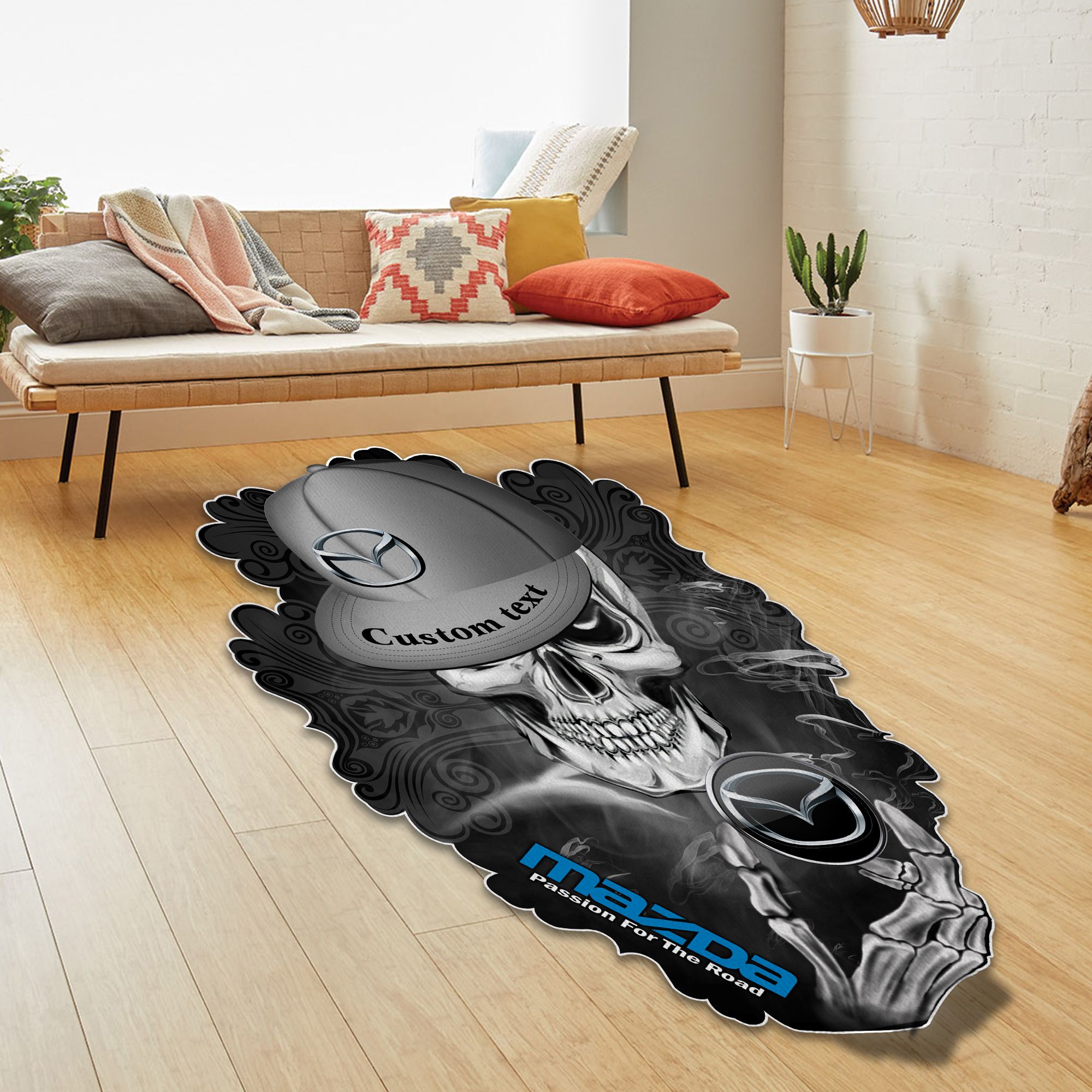 Mazda Skull Shaped Luxurious Doormat, Rug Home Decor, Custom name - Famjoys Mazda Skull Shaped Luxurious Doormat, Rug Home Decor, Custom name - Famjoys