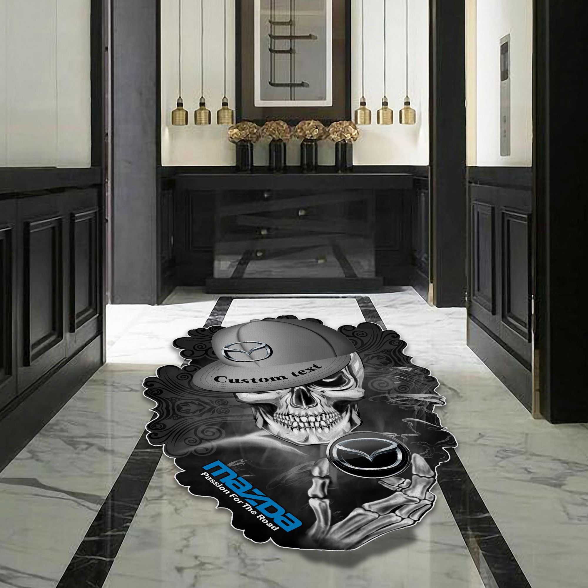 Mazda Skull Shaped Luxurious Doormat, Rug Home Decor, Custom name - Famjoys Mazda Skull Shaped Luxurious Doormat, Rug Home Decor, Custom name - Famjoys