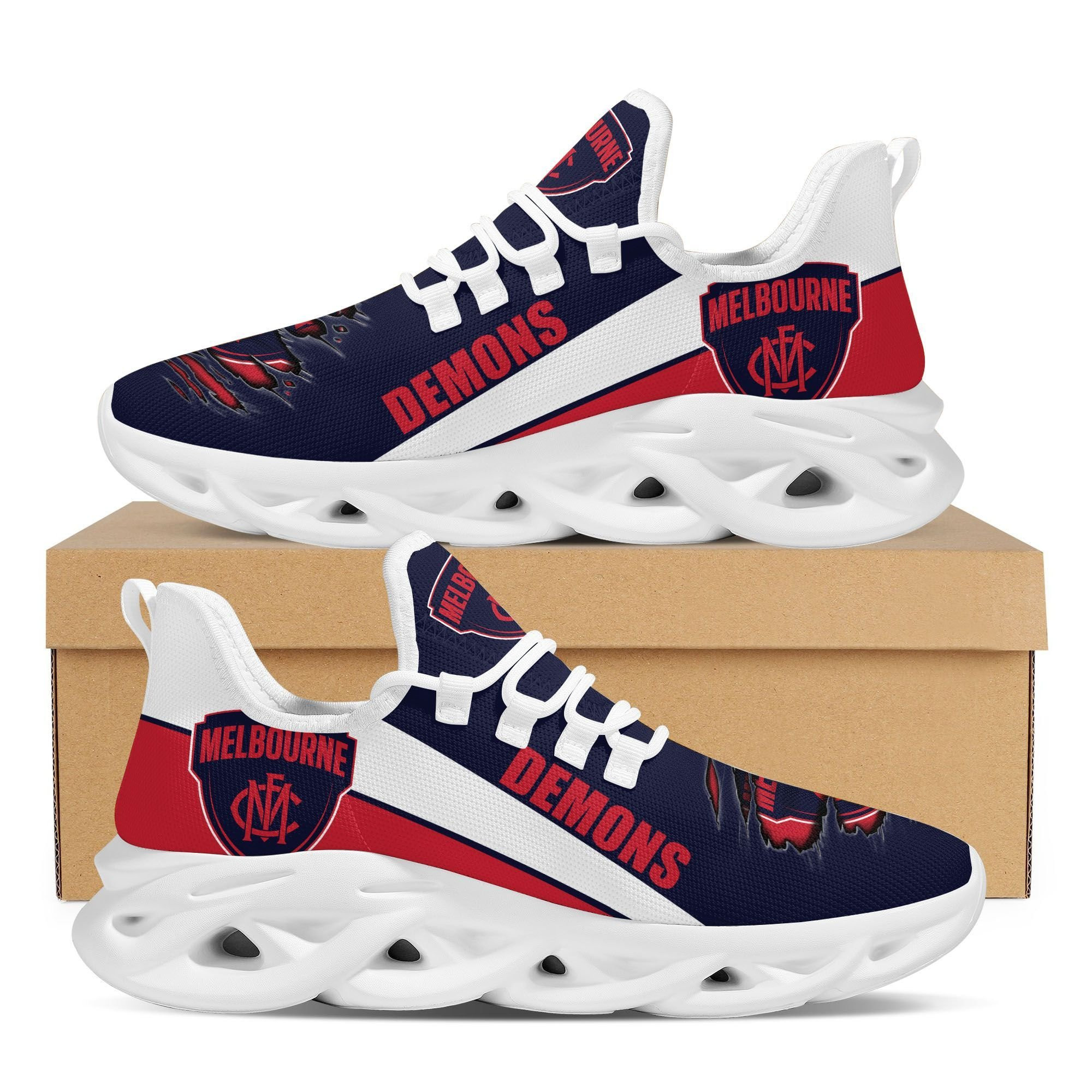 Melbourne Demons Max Soul Sneakers Shoes - Famjoys Melbourne Demons Max Soul Sneakers Shoes - Famjoys