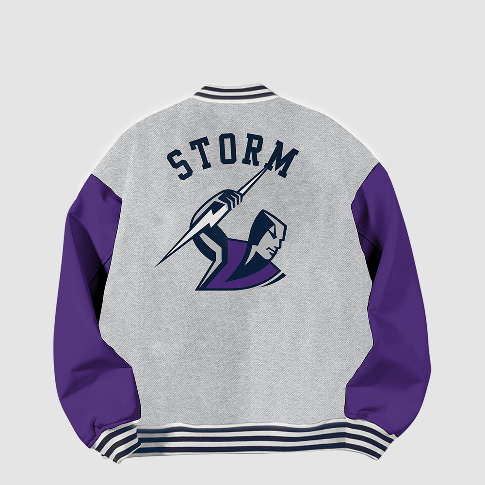 Melbourne Storm Baseball Jacket - Famjoys Melbourne Storm Baseball Jacket - Famjoys