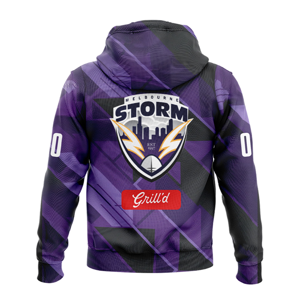 Melbourne Storm Black and Purple Hoodie Limited Custom Number - Famjoys Melbourne Storm Black and Purple Hoodie Limited Custom Number - Famjoys