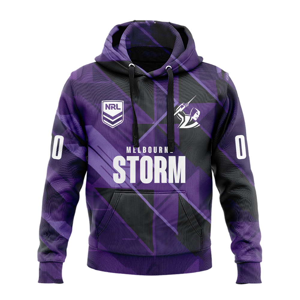 Melbourne Storm Black and Purple Hoodie Limited Custom Number - Famjoys Melbourne Storm Black and Purple Hoodie Limited Custom Number - Famjoys