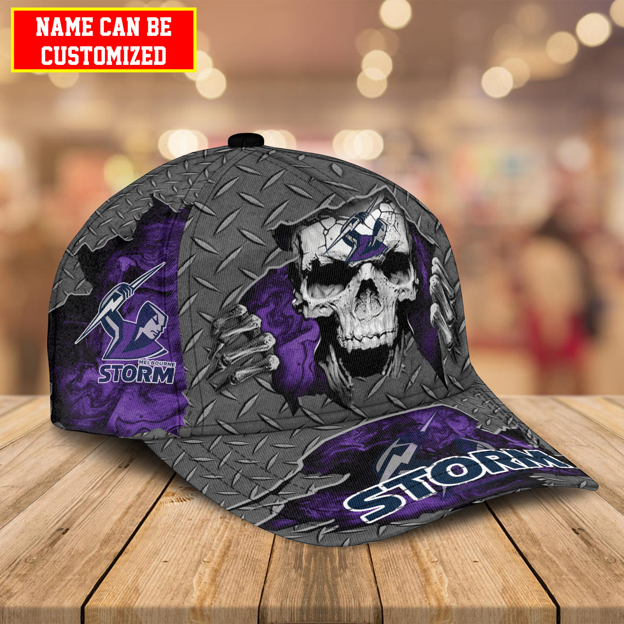 Melbourne Storm- Custom Skull 3D CAP - Famjoys Melbourne Storm- Custom Skull 3D CAP - Famjoys