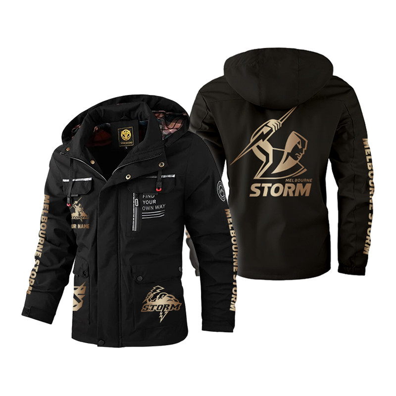 Melbourne Storm Personalized Golden Windbreaker Outdoor Jacket Edition - Famjoys Melbourne Storm Personalized Golden Windbreaker Outdoor Jacket Edition - Famjoys