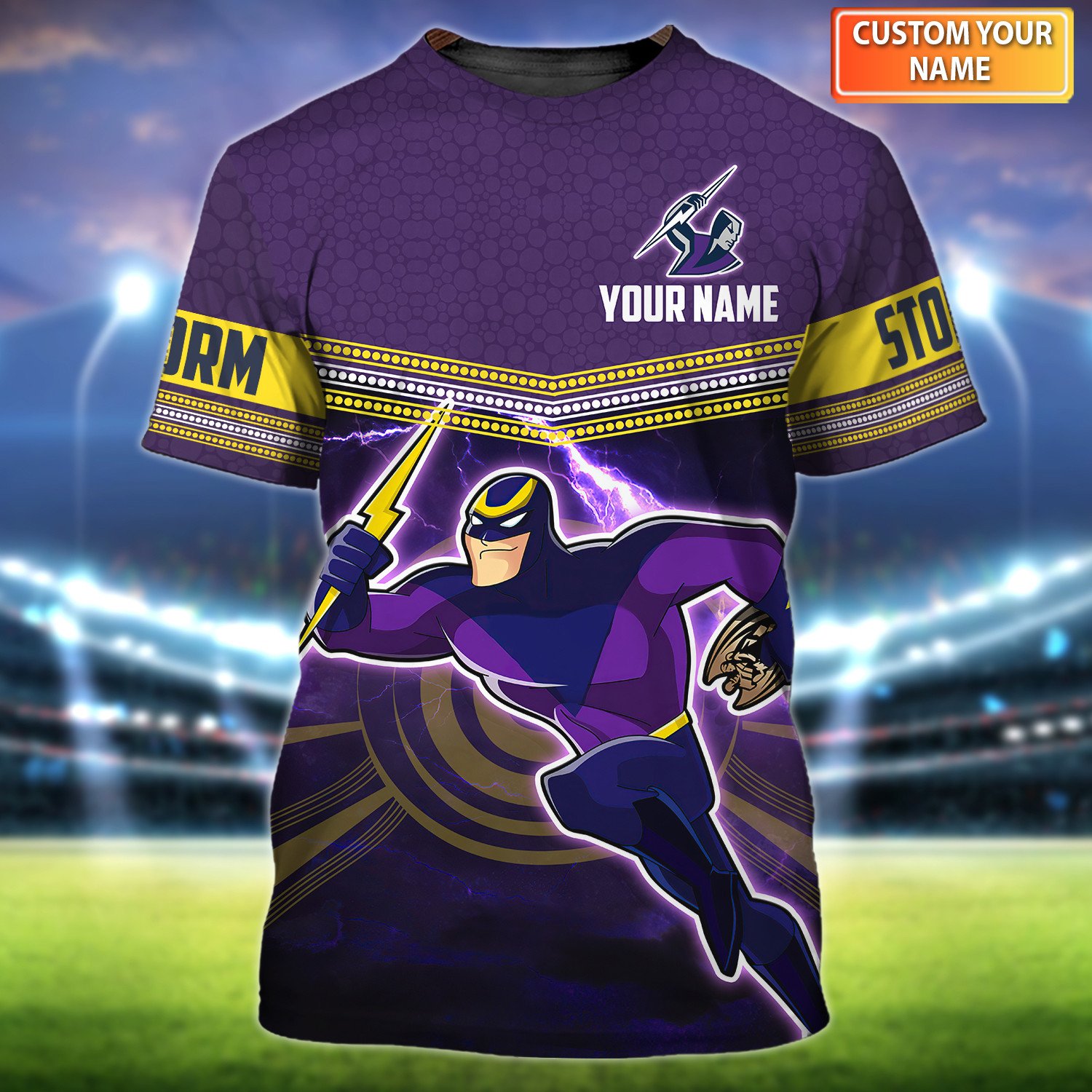 Melbourne Storm Personalized Name 3D Tshirt - Famjoys Melbourne Storm Personalized Name 3D Tshirt - Famjoys