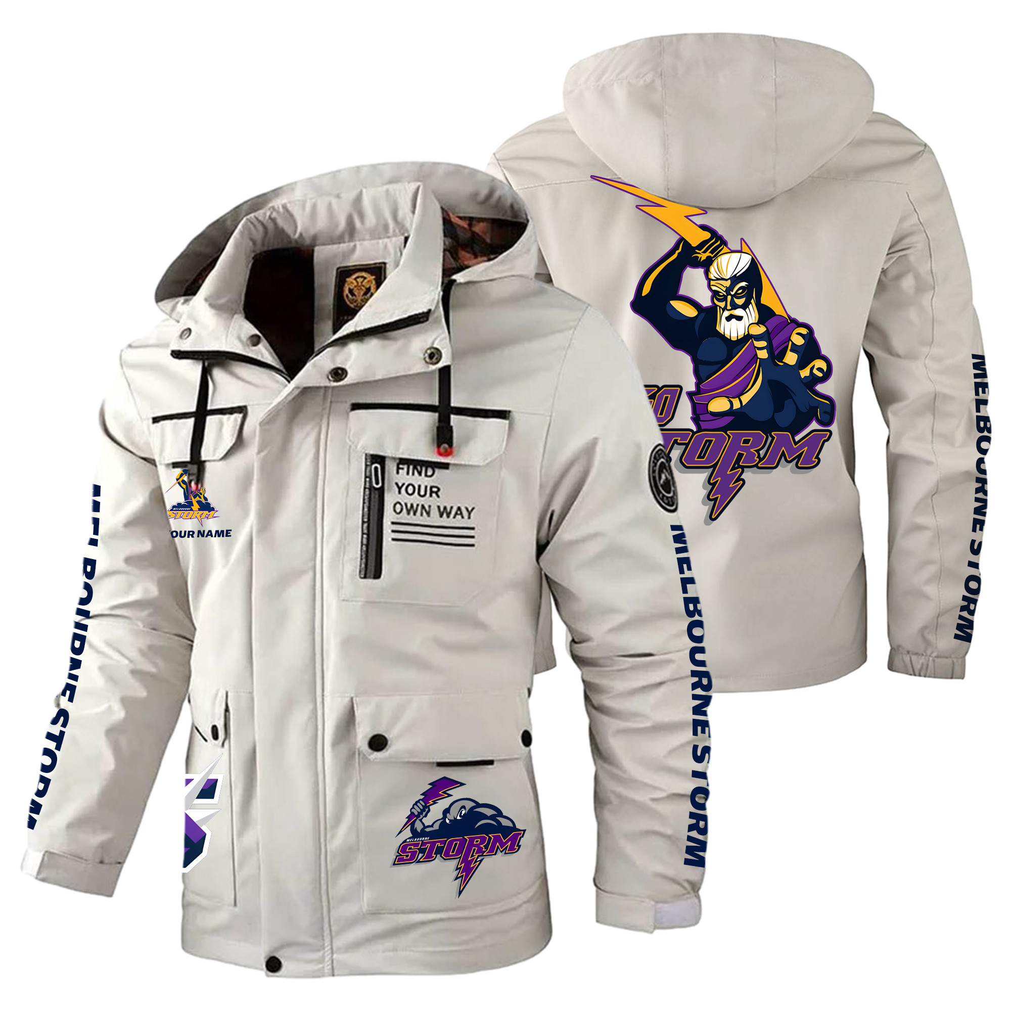 Melbourne Storm Personalized Windbreaker Outdoor Jacket Edition - Famjoys Melbourne Storm Personalized Windbreaker Outdoor Jacket Edition - Famjoys