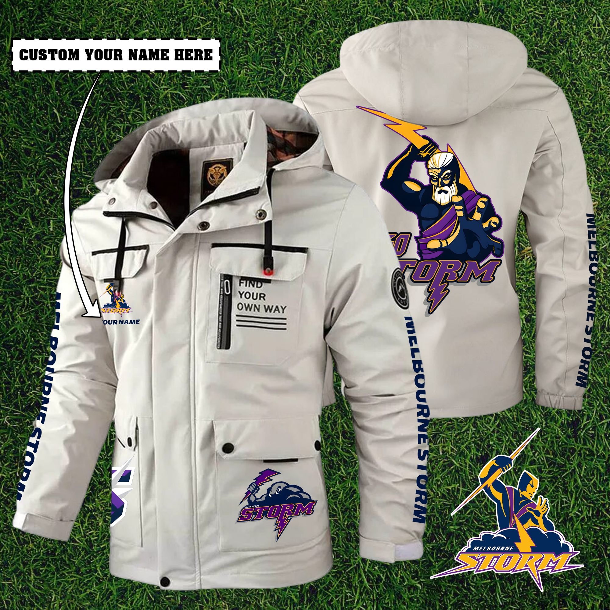 Melbourne Storm Personalized Windbreaker Outdoor Jacket Edition - Famjoys Melbourne Storm Personalized Windbreaker Outdoor Jacket Edition - Famjoys