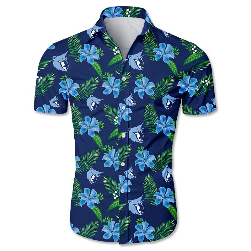 Memphis Grizzlies Floral Hawaiian Shirt Small Flowers - Famjoys Memphis Grizzlies Floral Hawaiian Shirt Small Flowers - Famjoys