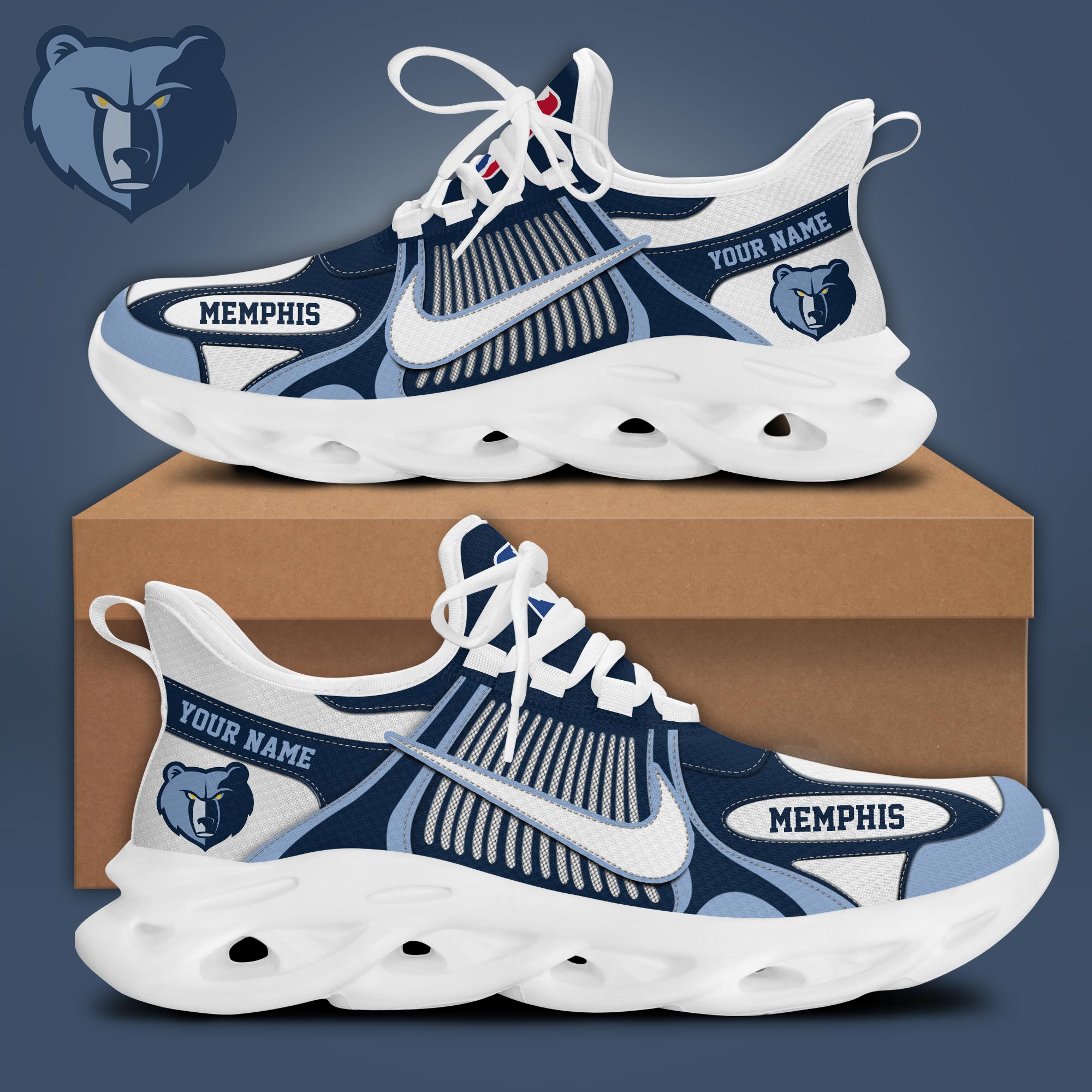 Memphis Grizzlies Personalized Max Soul Shoes V2 - Famjoys Memphis Grizzlies Personalized Max Soul Shoes V2 - Famjoys