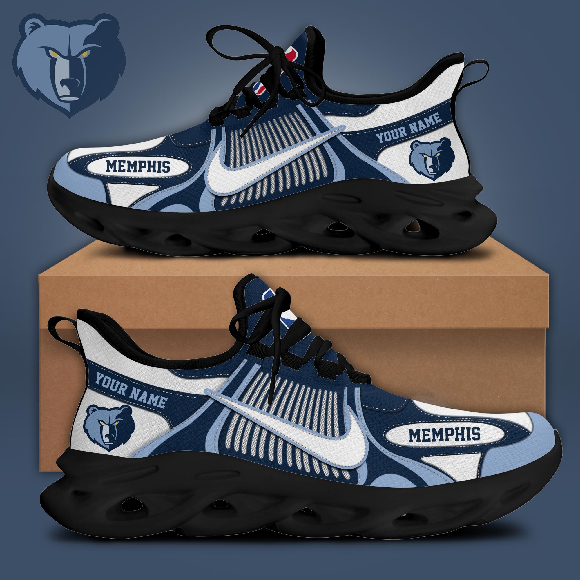 Memphis Grizzlies Personalized Max Soul Shoes V2 - Famjoys Memphis Grizzlies Personalized Max Soul Shoes V2 - Famjoys