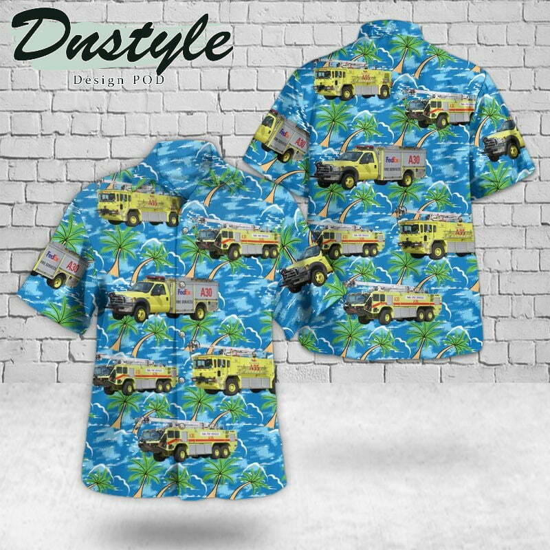 Memphis Shelby County Tennessee Memphis International Airport Fedex Fire Services Airport Hawaiian Shirt - Famjoys Memphis Shelby County Tennessee Memphis International Airport Fedex Fire Services Airport Hawaiian Shirt - Famjoys