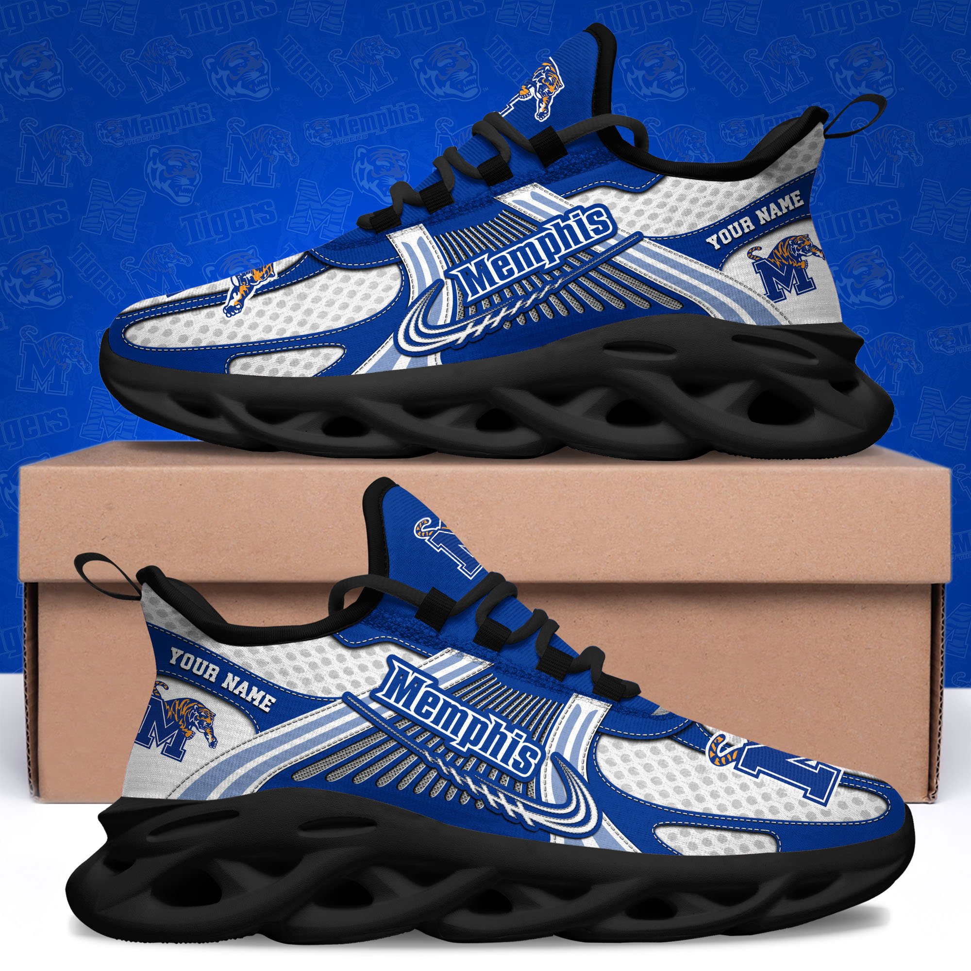 Memphis Tigers Clunky Sneakers Custom Your Name, Sport Sneakers ETRG-62343 - Famjoys Memphis Tigers Clunky Sneakers Custom Your Name, Sport Sneakers ETRG-62343 - Famjoys