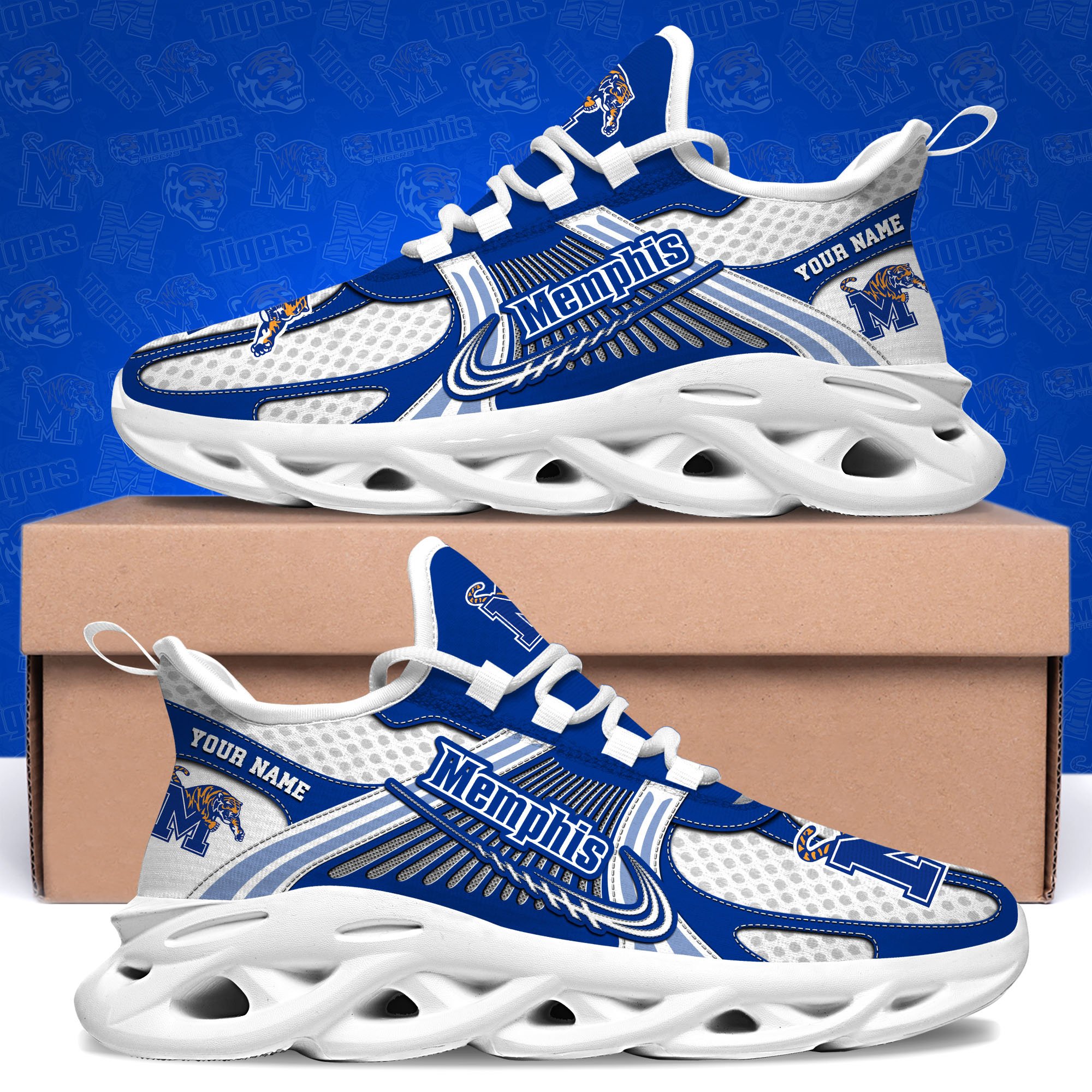 Memphis Tigers Clunky Sneakers Custom Your Name, Sport Sneakers ETRG-62343 - Famjoys Memphis Tigers Clunky Sneakers Custom Your Name, Sport Sneakers ETRG-62343 - Famjoys