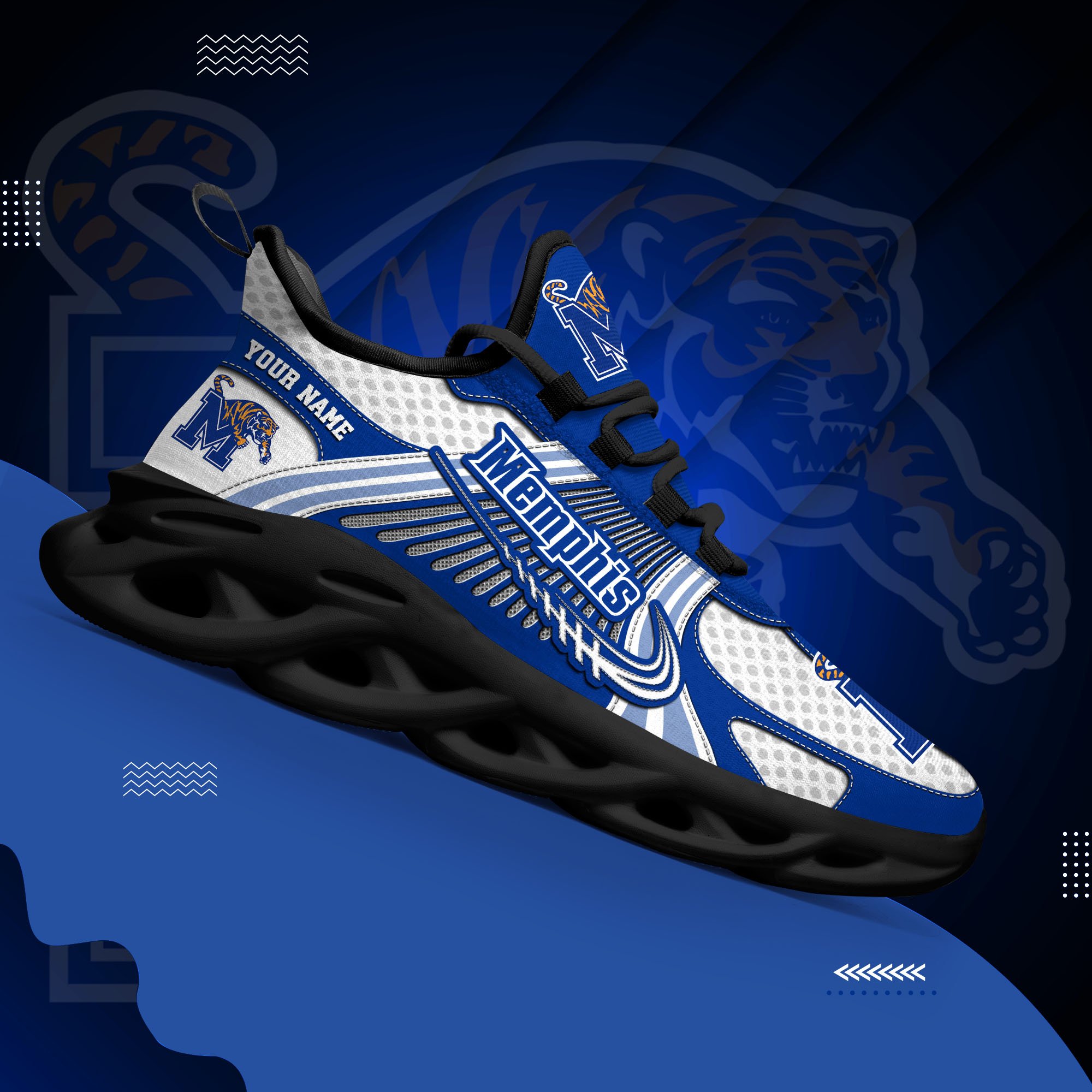 Memphis Tigers Clunky Sneakers Custom Your Name, Sport Sneakers ETRG-62343 - Famjoys Memphis Tigers Clunky Sneakers Custom Your Name, Sport Sneakers ETRG-62343 - Famjoys