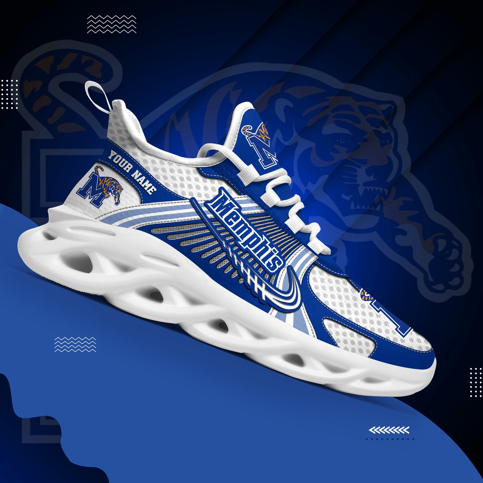 Memphis Tigers Clunky Sneakers Custom Your Name, Sport Sneakers ETRG-62343 - Famjoys Memphis Tigers Clunky Sneakers Custom Your Name, Sport Sneakers ETRG-62343 - Famjoys