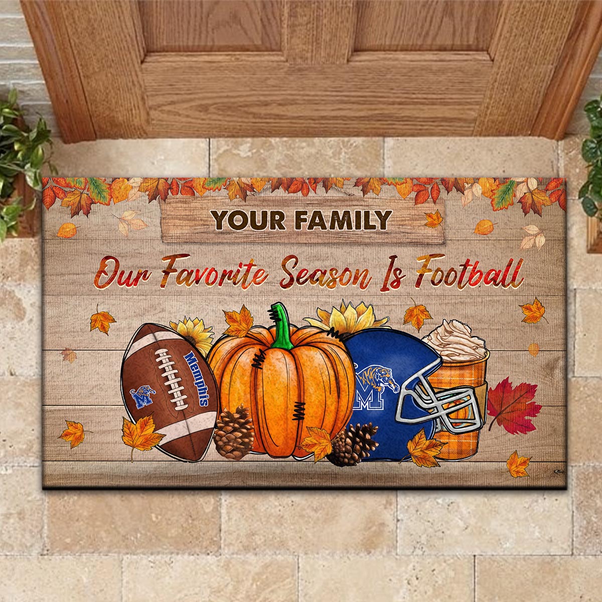 Memphis Tigers Our Favorite Season is Football Doormat - Famjoys Memphis Tigers Our Favorite Season is Football Doormat - Famjoys