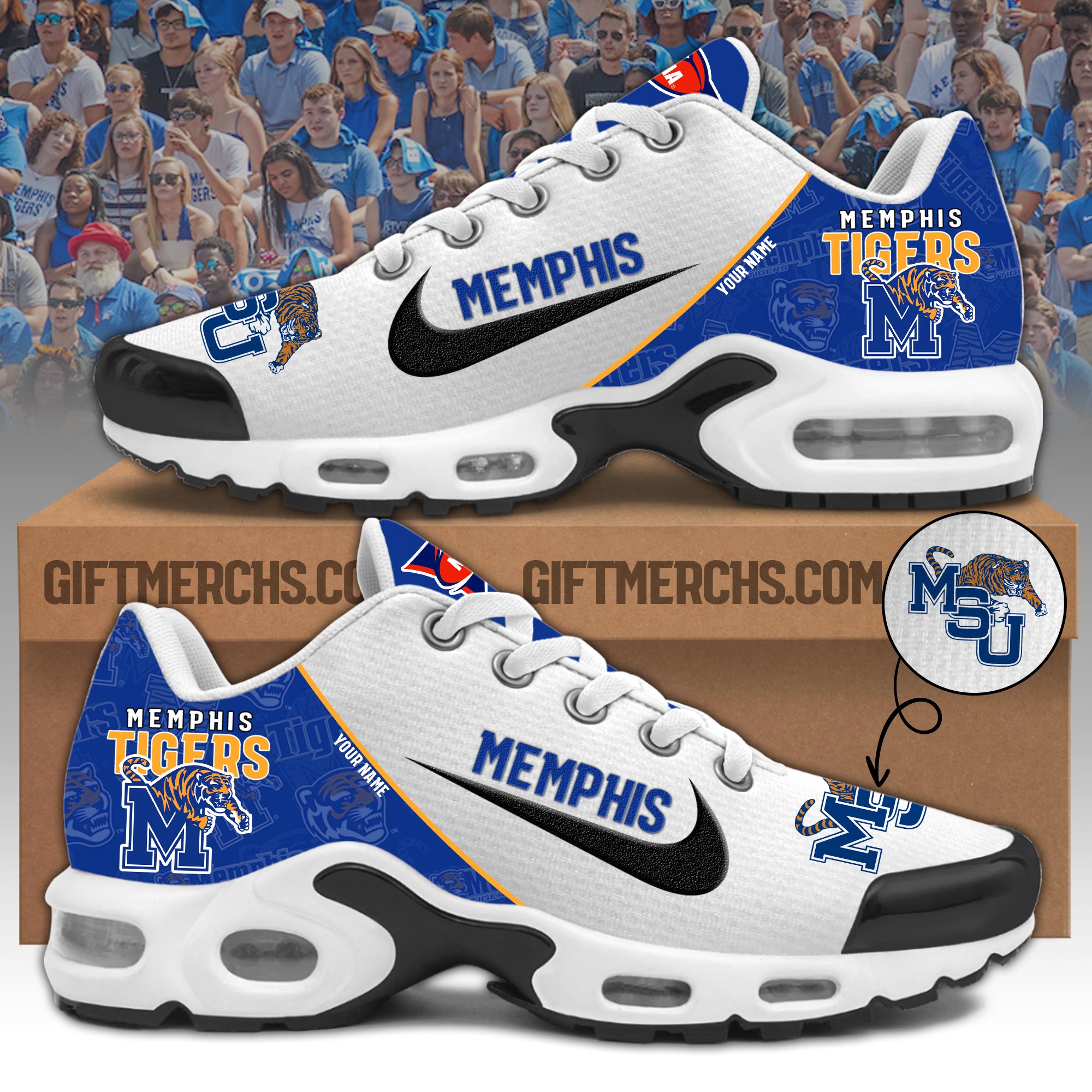Memphis Tigers Personalized Shoes - Famjoys Memphis Tigers Personalized Shoes - Famjoys