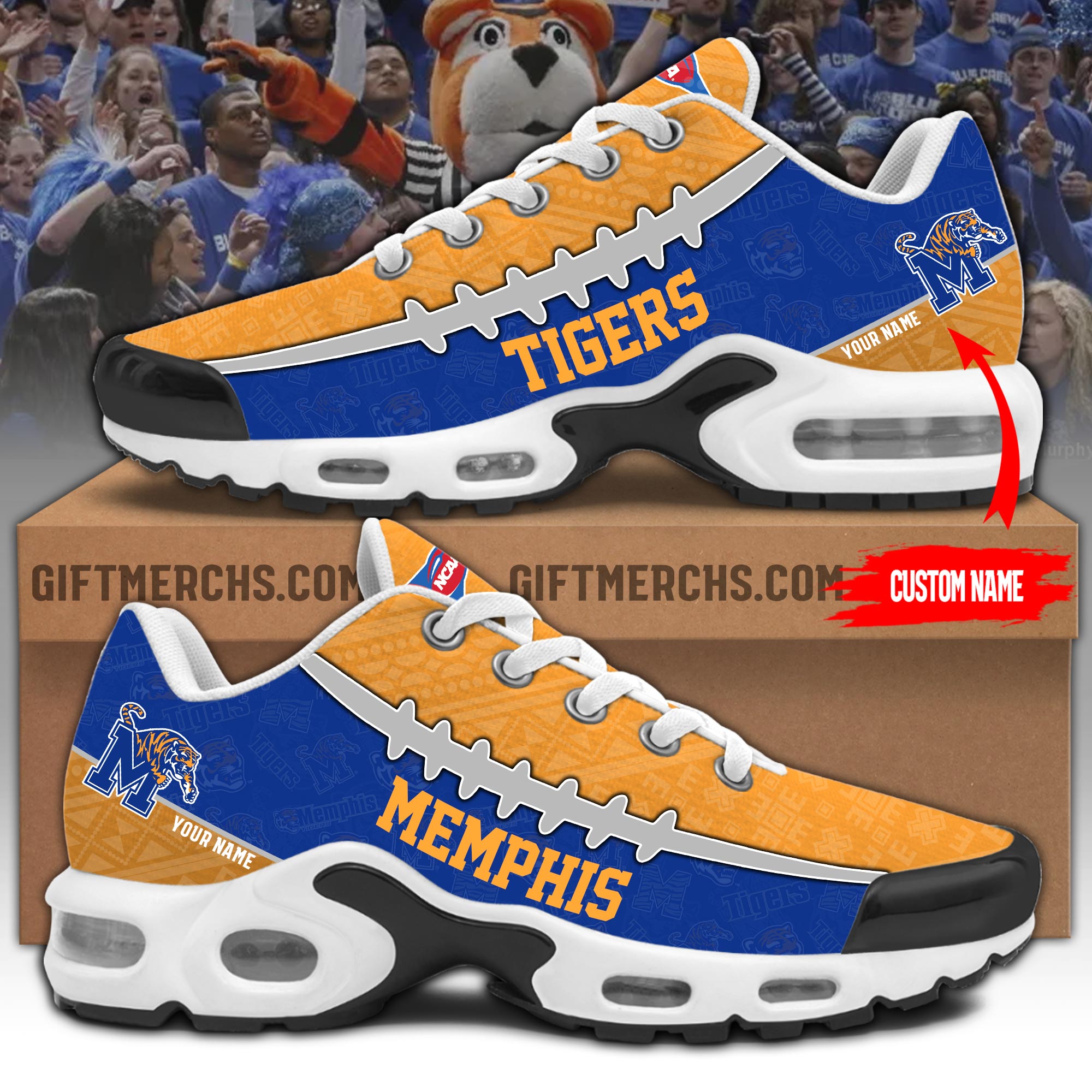 Memphis Tigers Personalized Shoes - Famjoys Memphis Tigers Personalized Shoes - Famjoys